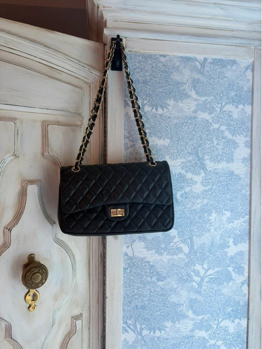Quilted black purse